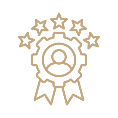 Award ribbon with stars and person icon